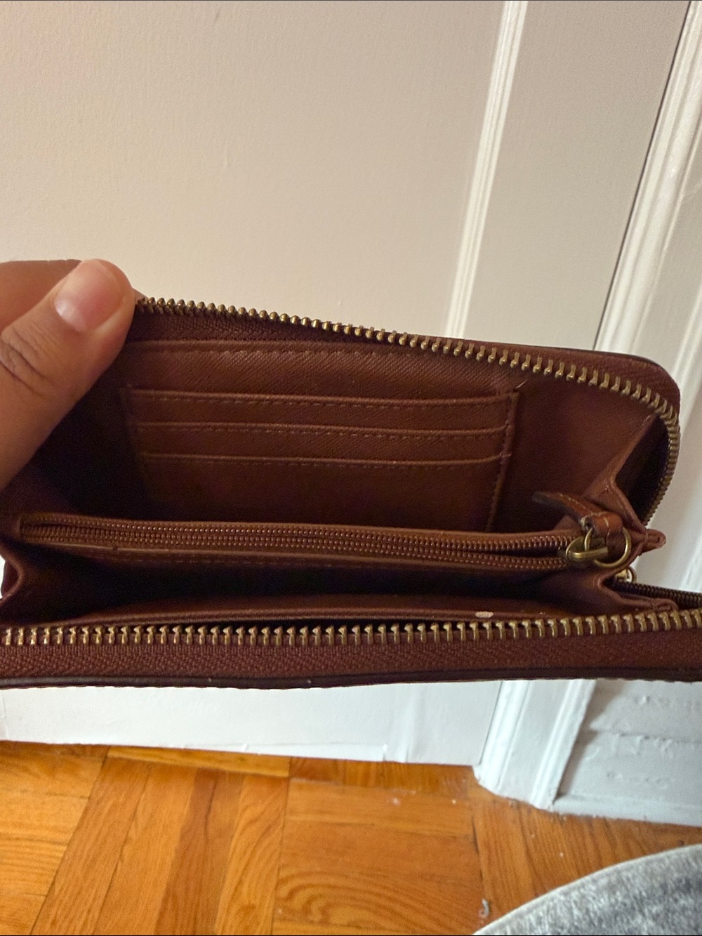 Fossil Tan Leather Zip-Around Wallet - Picture 9 of 10